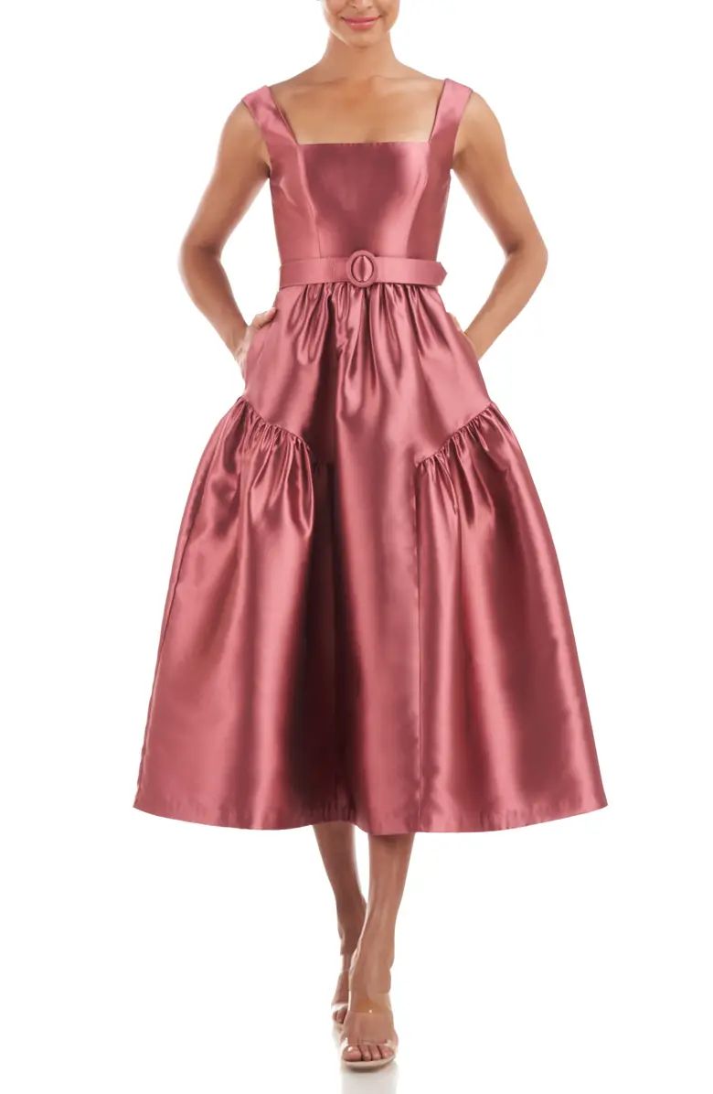 Kay Unger Lydia Satin Fit & Flare Dress | Nordstrom | Nordstrom