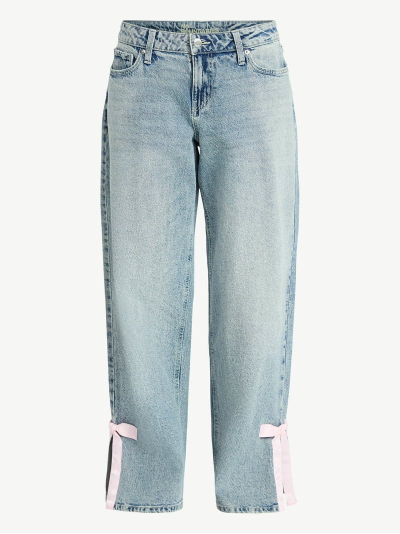 No Boundaries Baggy Jeans with Side Bow, Women’s 00-18 | Walmart (US)