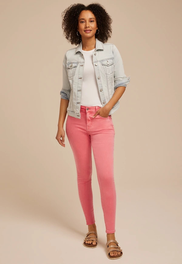 m jeans by maurices™ High Rise Rose of Sharon Color Jegging | Maurices