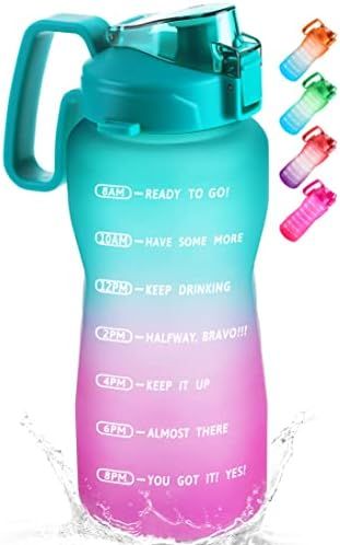 KEEPTO Gallon Water Bottle with Straw,BPA Free Motivational Water Jug with Handle | Amazon (US)
