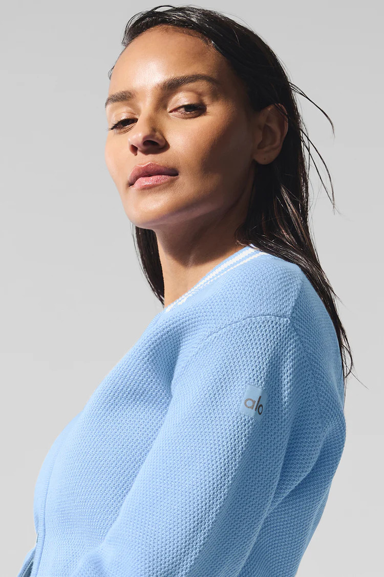 Tennis Club Sweater Knit Full Zip Jacket | Alo Yoga (US)