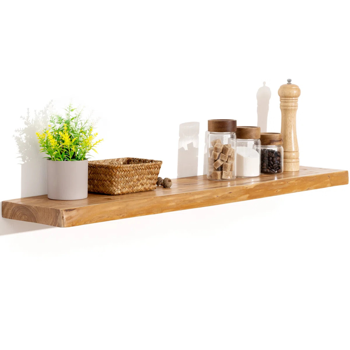 Ebern Designs Carsin Irregular Reclaimed Elm Floating Wall Shelf & Reviews | Wayfair | Wayfair North America
