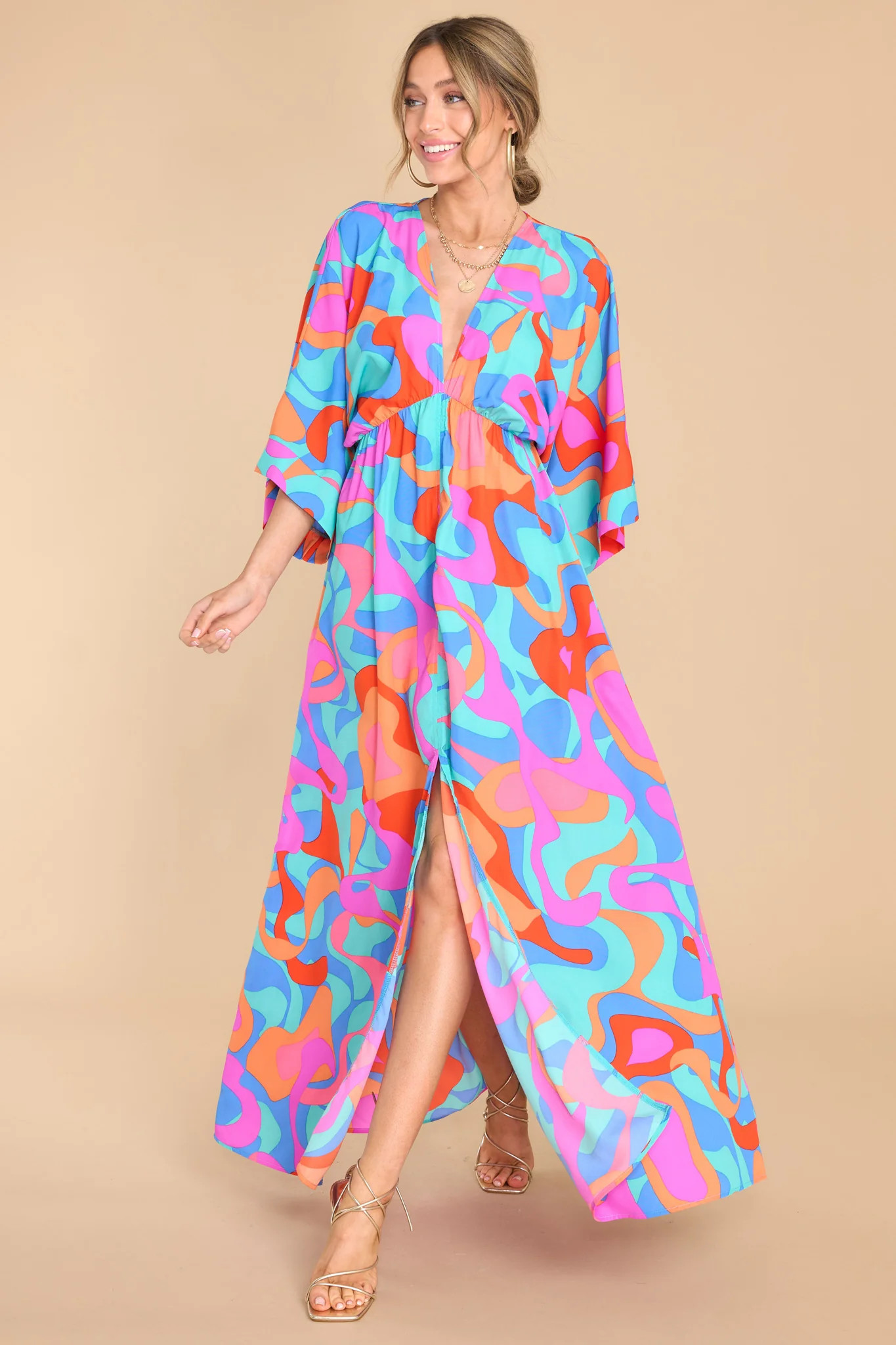 Must Be Love Mint Print Maxi Dress | Red Dress 