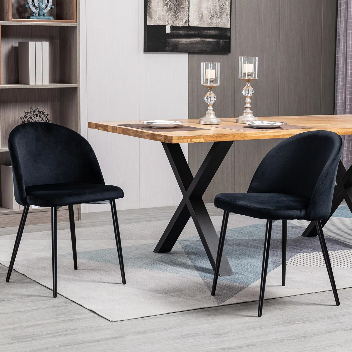 Doop 18.3'' H Velvet Upholstered Metal Parsons Chair (Set of 2) | Wayfair North America