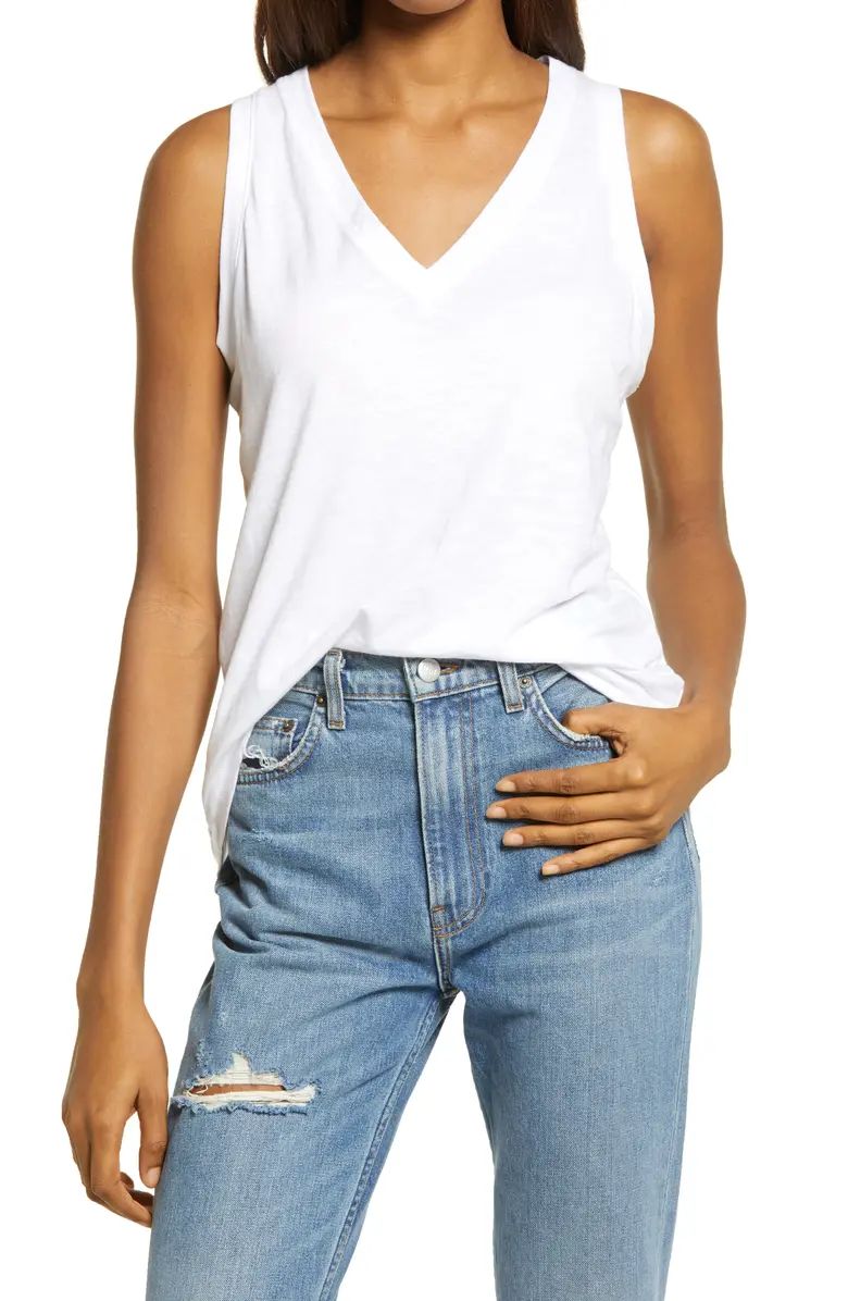 Whisper Shout Cotton V-Neck Tank | Nordstrom