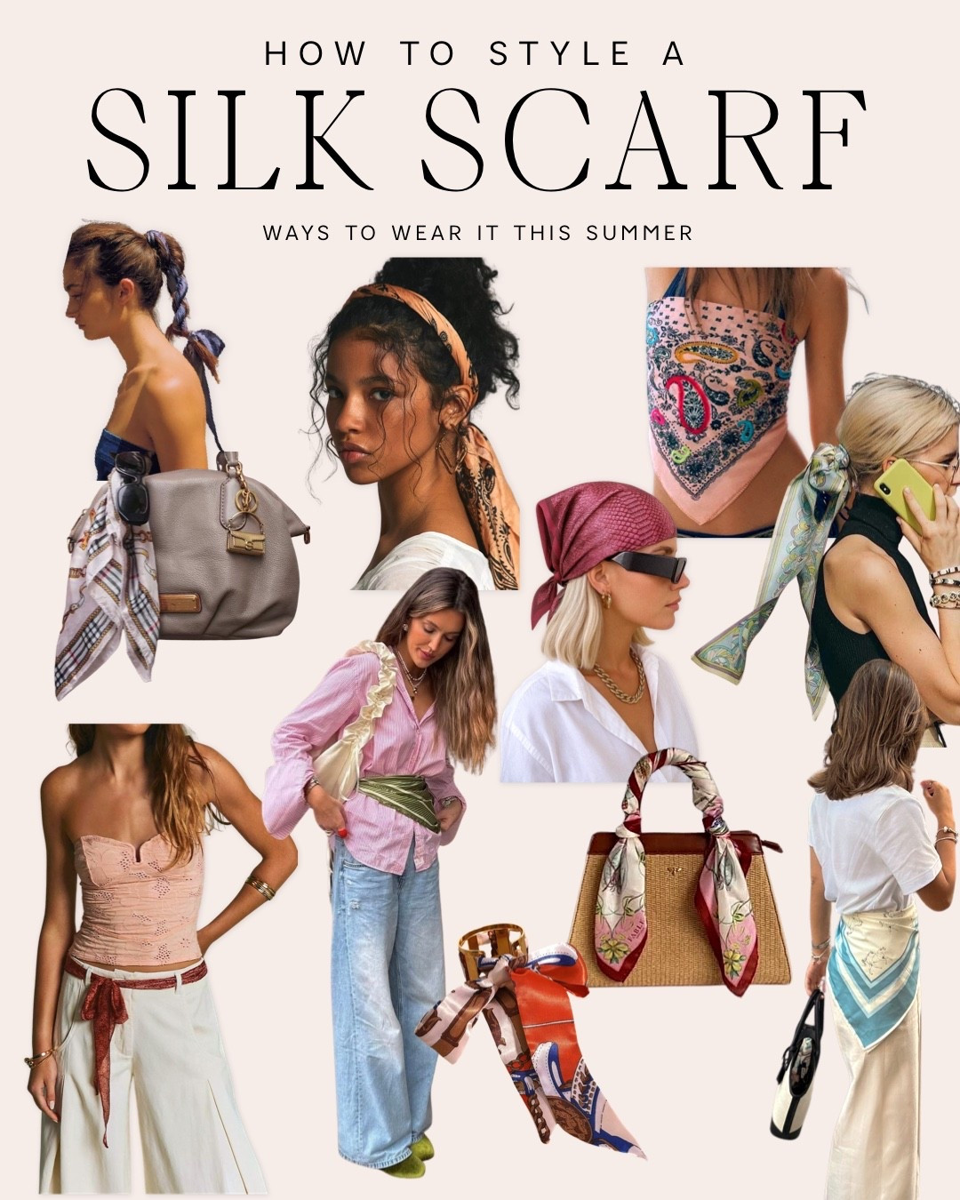 Silk scarves are one of the easiest ways to elevate your summer wardrobe. From hair scarves and headbands to scarf tops, handbag accents, waist ties, and belt styling, this timeless accessory can completely transform an outfit without spending a fortune.

Save this guide for chic summer outfit ideas, vacation style inspiration, European summer fashion, and effortless ways to accessorize with a silk scarf. ✨

#SilkScarf #SummerStyle #VacationOutfits #EuropeanSummer #AccessoryIdeas #LTKStyle #FashionOver40 #SummerFashion

#LTKootd #LTKSeasonal #LTKOver40