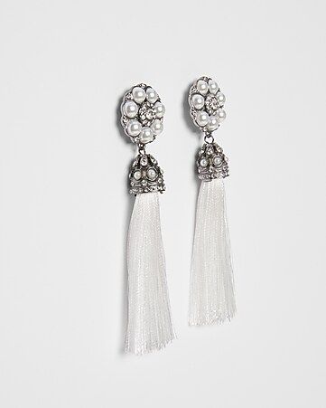 Stone Tassel Drop Earrings | Express