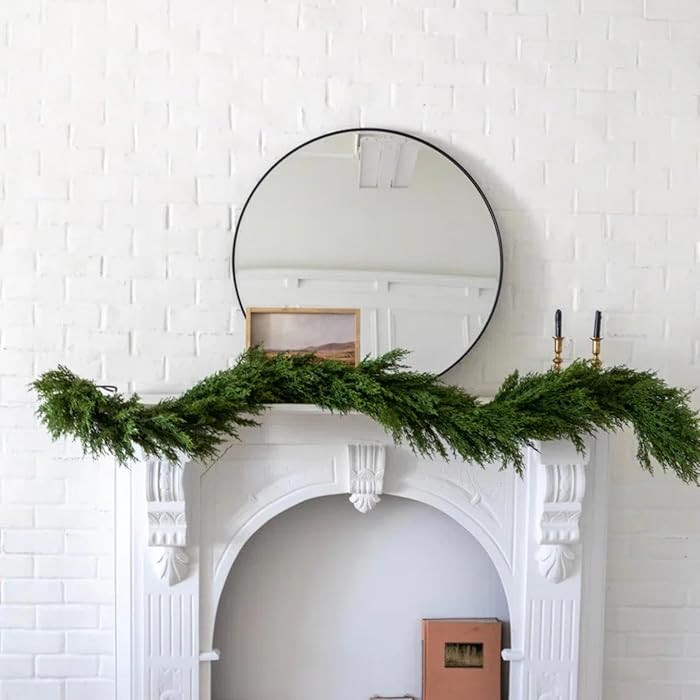 Dingion 1 Pcs 9 ft Christmas Cedar Garland - Thick & Lush, Soft Realistic Artificial Faux Cedar C... | Amazon (US)