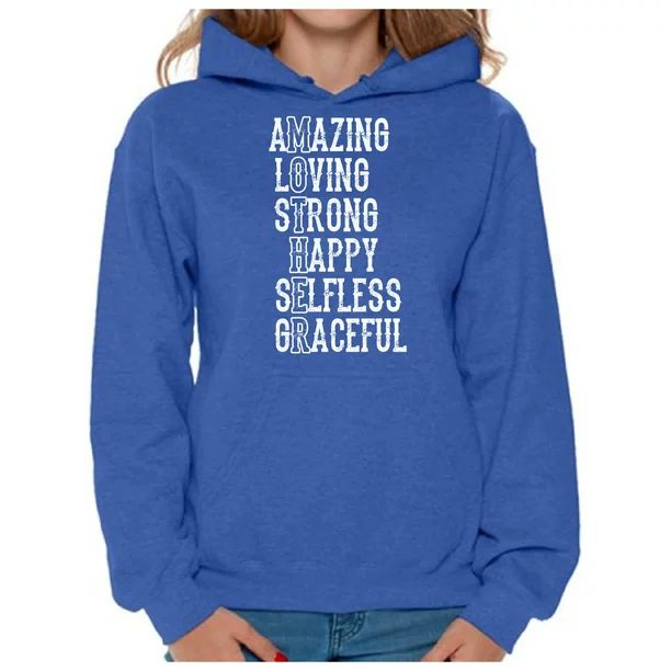 Awkward Styles Women's Mother Amazing Loving Strong Happy Graphic Hoodie Tops Mother's Day Gift | Walmart (US)