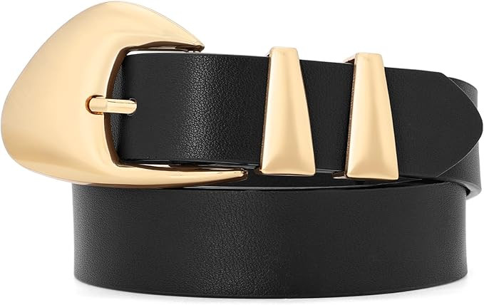 XZQTIVE Women's Leather Belts for Jeans Dress Pants Black Brown Belts for Women Ladies Waist Belt... | Amazon (US)