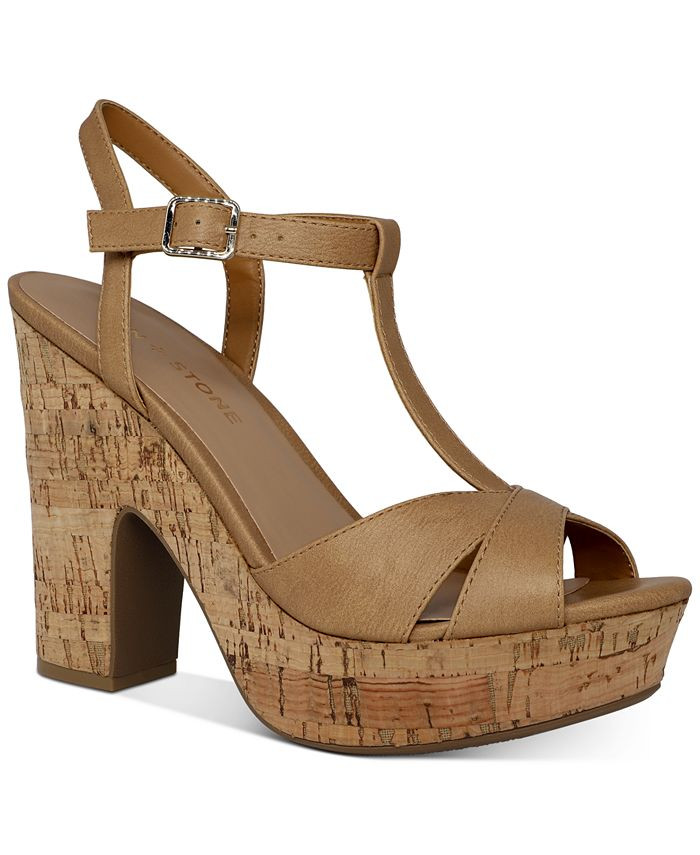 Sun + Stone Jamie T-Strap Platform Dress Sandals, Created for Macy's & Reviews - Sandals - Shoes ... | Macys (US)