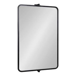 Elijah 24.00 in. H x 37.75 in. W Rectangle Metal Framed Black Mirror | The Home Depot