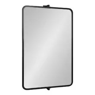 Elijah 24.00 in. H x 37.75 in. W Rectangle Metal Framed Black Mirror | The Home Depot