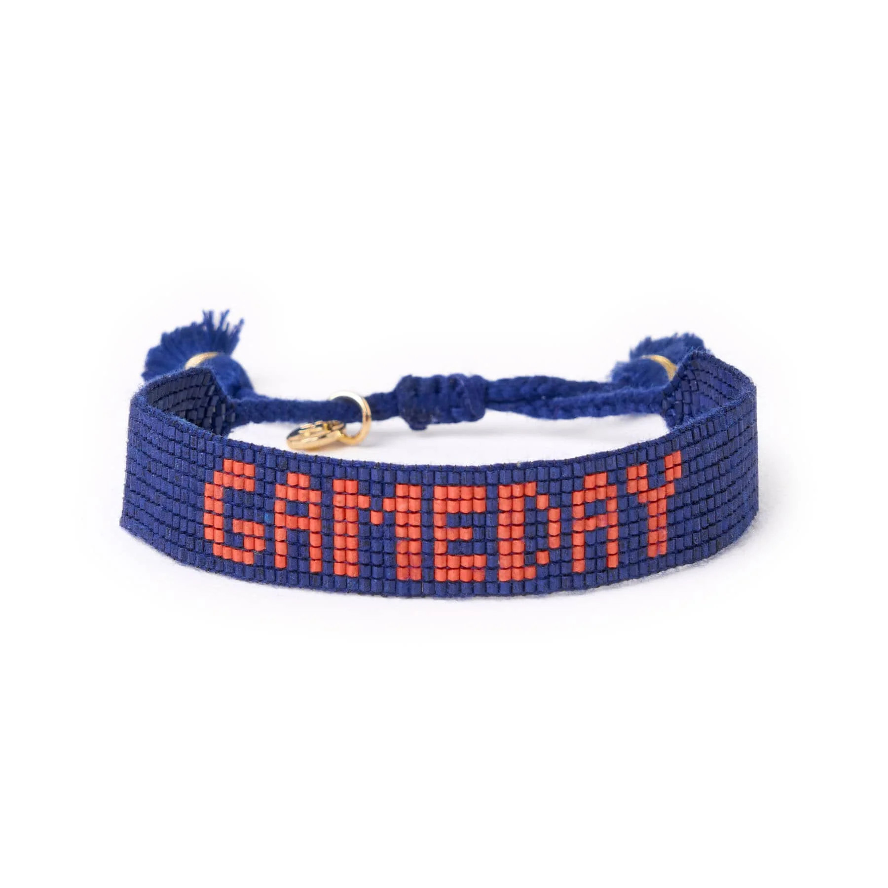 Game Day Adjustable Beaded Bracelet Navy + Orange | INK+ALLOY