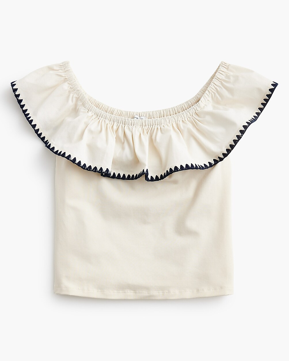 Blanket-stitch off-the-shoulder top | J.Crew Factory