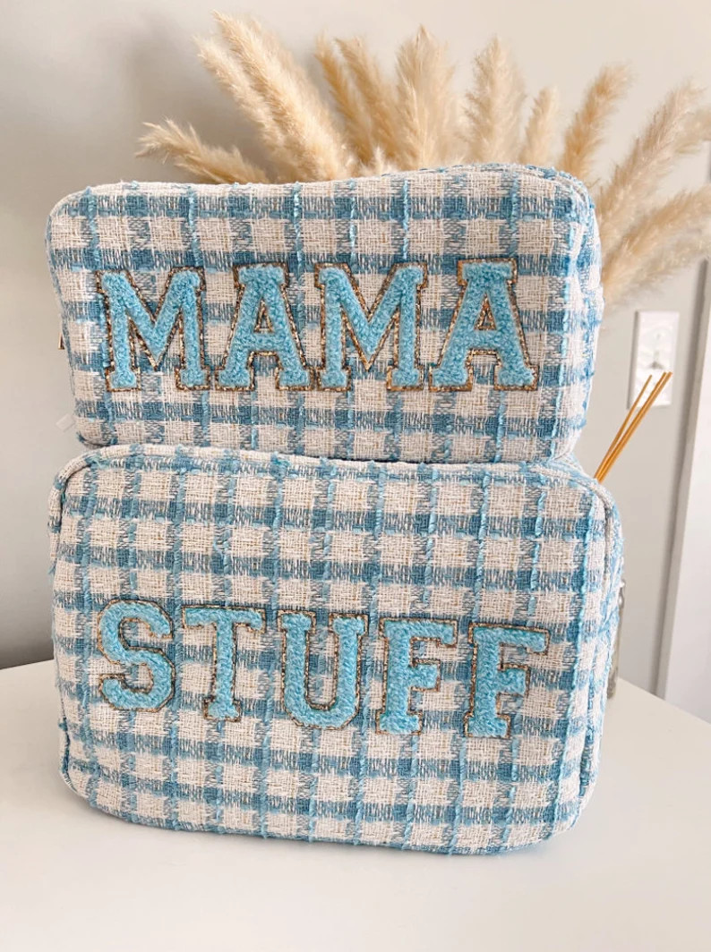 Mama Large Bag Blue Plaid - Etsy | Etsy (US)