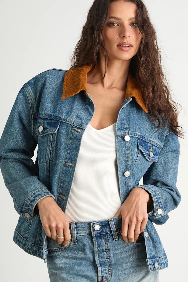 Isaline Medium Wash Denim Barn Jacket | Lulus