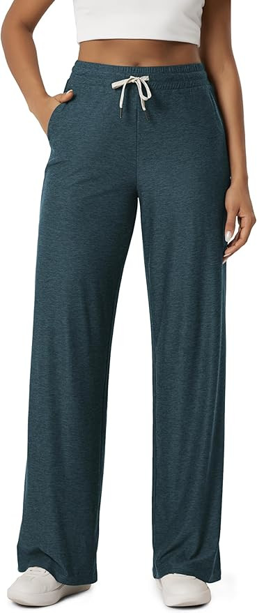 ODODOS Women's Essential Wide Leg Pants - Ultra Soft odSTRATUM Tech Drawstring Relaxed Casual Pan... | Amazon (US)
