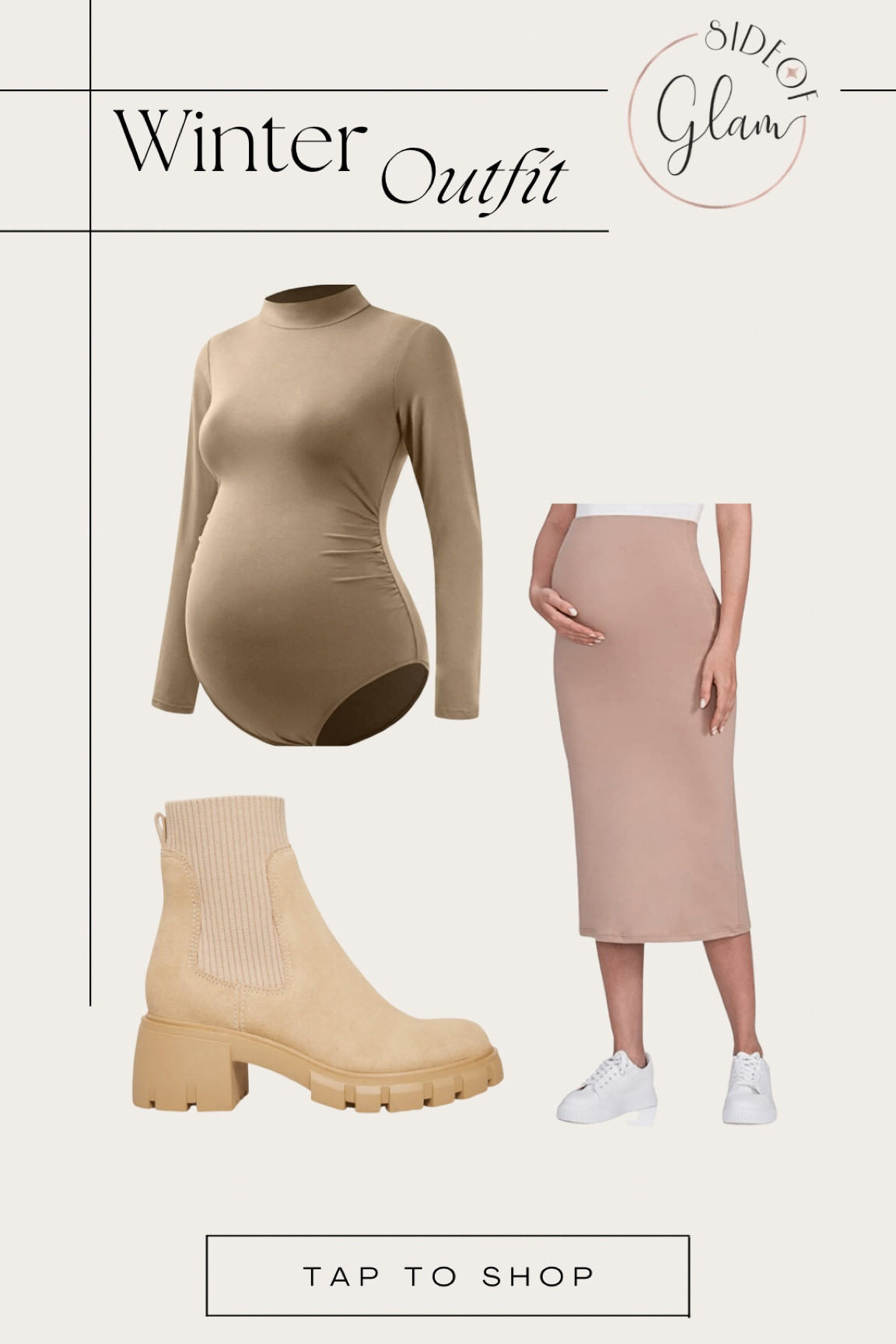 Cute, long skirt and pregnancy bodysuit. Beige khaki, and tan aesthetic. Perfect winter outfit is bump, maternity, and pregnancy friendly for new and expecting mothers moms. Great for the holiday season during fall and winter. Love this new arrival. Some items from Amazon, Altar’d State, Nordstrom, Nike, Steve Madden, Home Depot, Lululemon, Walmart, Madewell, Revolve. 

#LTKbump #LTKbaby #LTKtravel