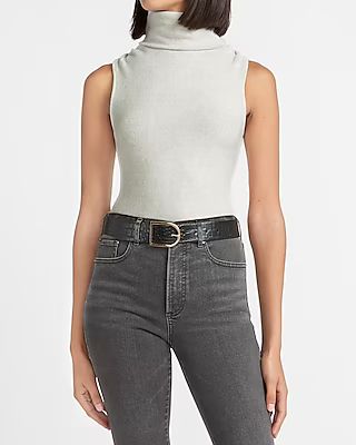 Heathered Sleeveless Turtleneck Tank | Express