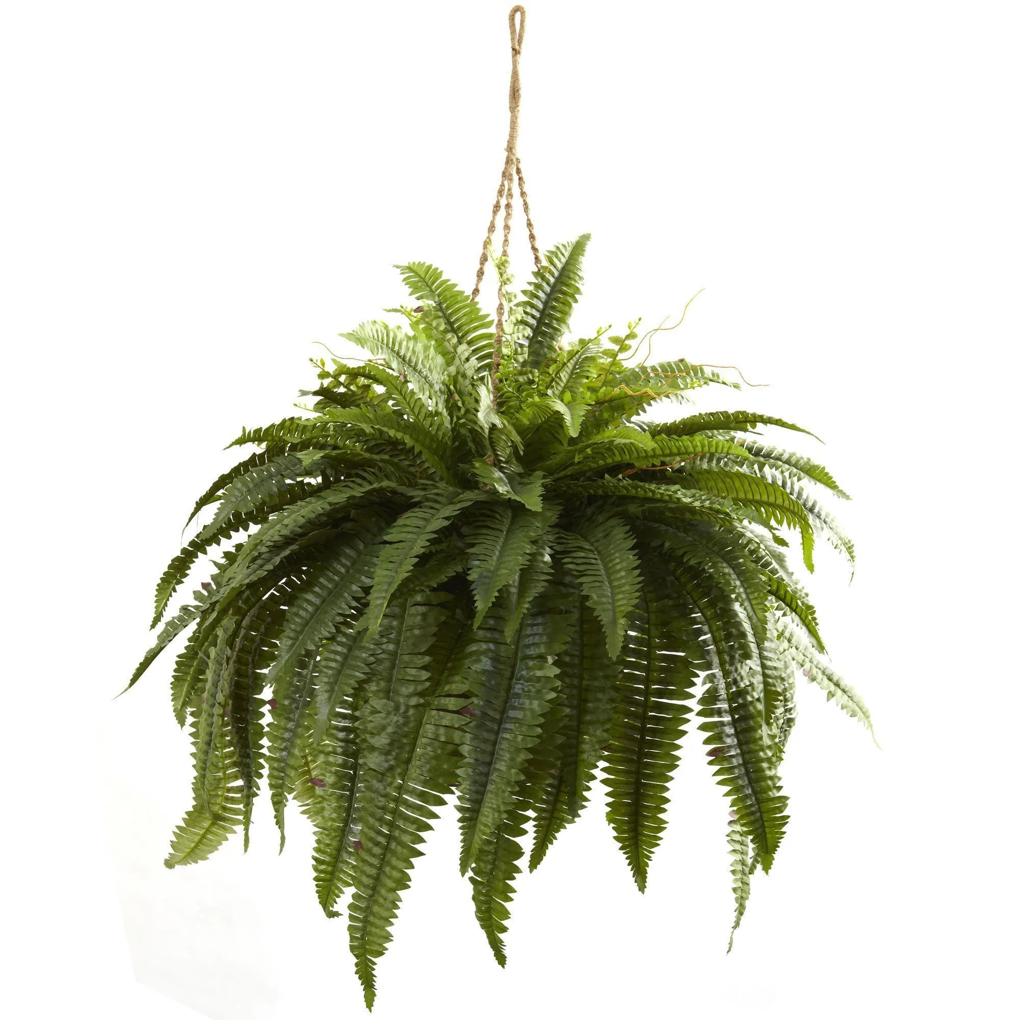 Double Giant Boston Fern Hanging Basket | Nearly Natural | Nearly Natural