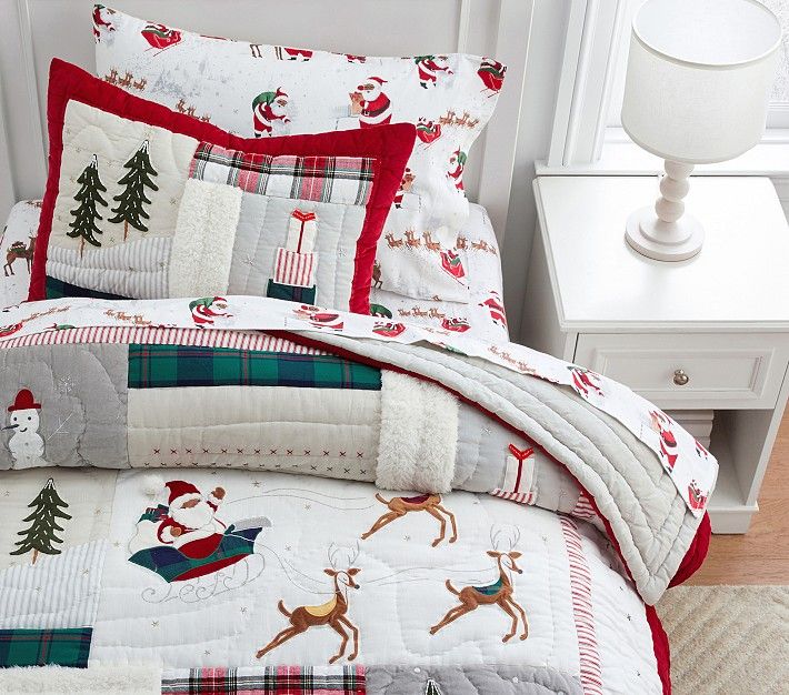 Heritage Santa Quilt & Shams | Pottery Barn Kids