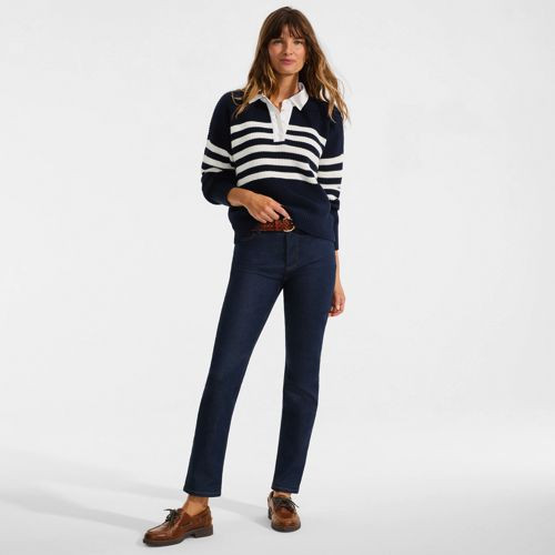 Women's Plus Size Mid Rise Straight Leg Blue Jeans - Lands' End - Blue - 18W28 | Lands' End (US)