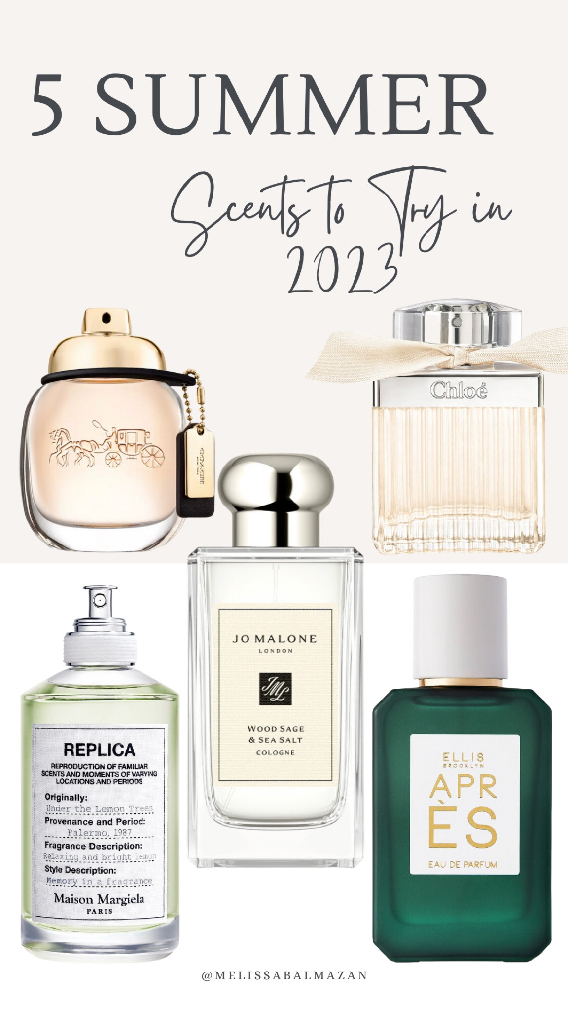 5 MUST-HAVE summer scents for 2023! A few of these are on sale. 3/5 are unisex colognes. All of them are available at Sephora except the Coach one. They’re so unique and light. These are the best perfumes for these hot summer days and nights! #salealert #replica #ellisbrooklyn #jomalone #chloe #cologne #sephora #ulta #summer 

#LTKsalealert #LTKFind #LTKSeasonal