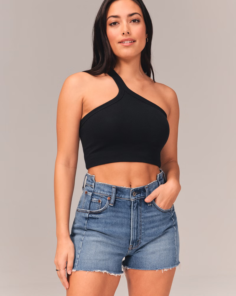 Women's Curve Love High Rise Mom Shorts | Women's Bottoms | Abercrombie.com | Abercrombie & Fitch (US)