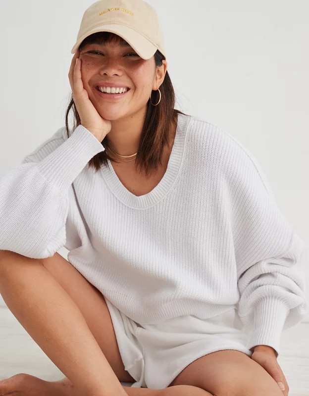 Aerie Beyond Cropped Sweater | Aerie