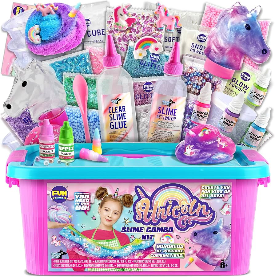 Fluffy Unicorn Slime Kit for Girls, FunKidz Cloud Slime Gift for Ages 6+ Kids Fun Slime Making Ki... | Amazon (US)