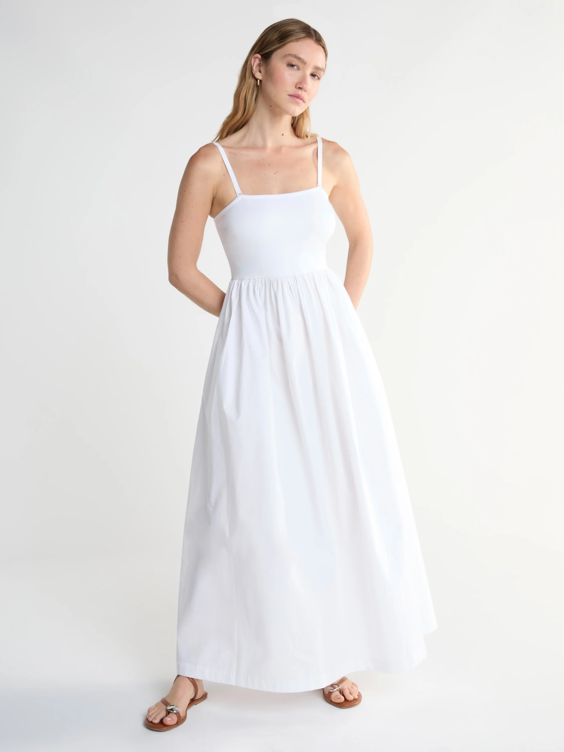 Scoop Women’s Mixed Fabric Maxi Dress, Sizes XS-XXL | Walmart (US)