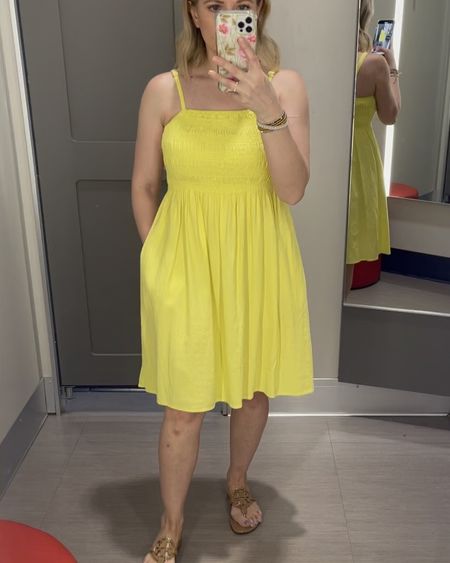 New smoked mini sundress from Target. It has pockets, available in more colors and it’s fits tts. Wearing Xs. 





Target dress, summer dress, yellow dress, new at Target 

#LTKOver40 #LTKSeasonal #LTKFindsUnder50 #LTKVideo