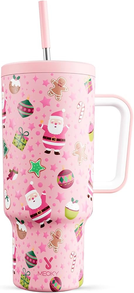 Meoky 40 oz Christmas Tumbler with Handle and Straw, Xmas Tumbler with Lid and Straw, Insulated S... | Amazon (US)