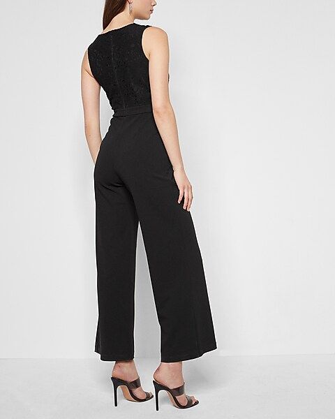 Lace Faux Wrap Bodice Jumpsuit | Express