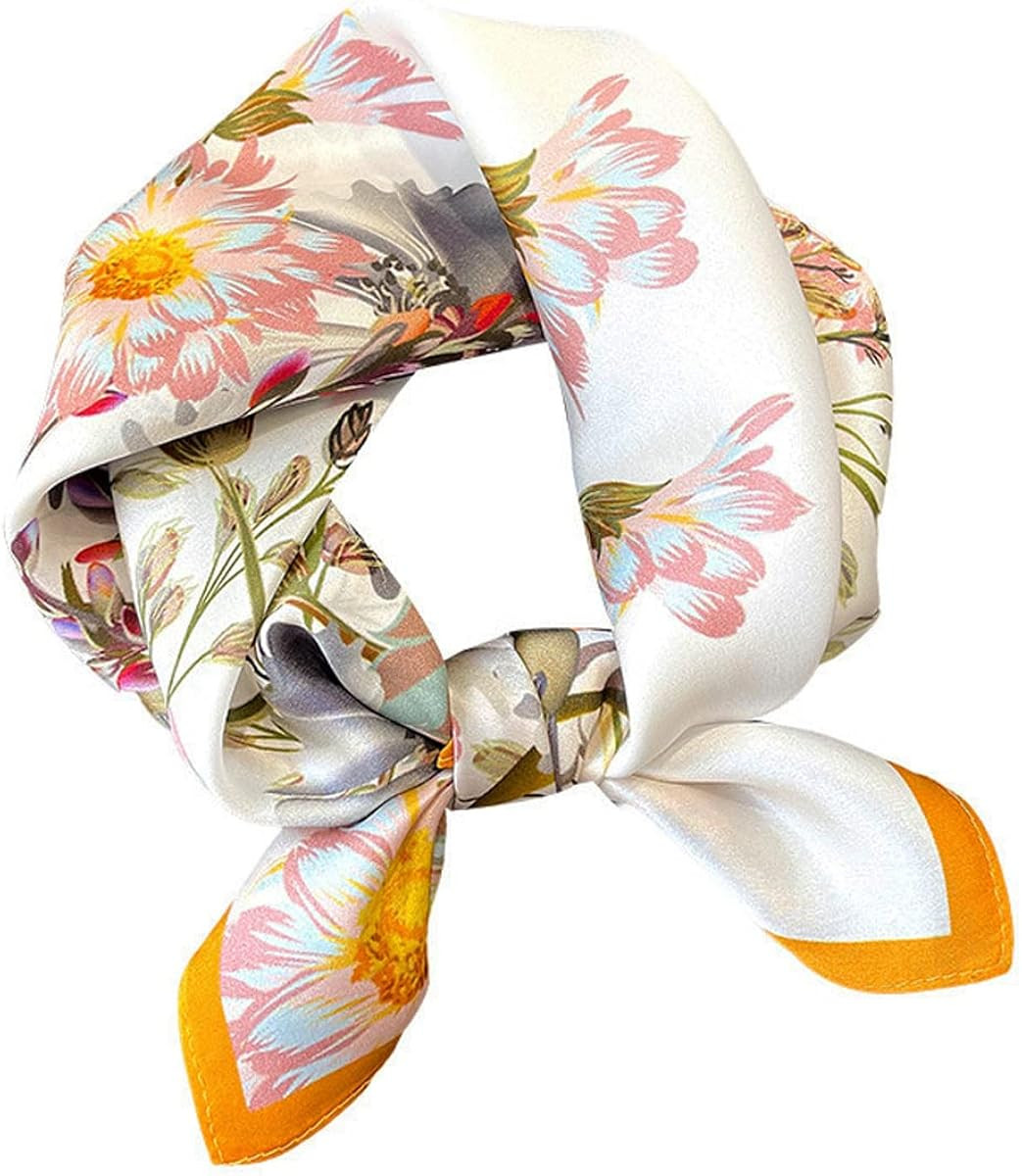 Women's 100% Pure Mulberry Silk Small Square Scarf - Neckerchief Women - Silk Headscarf - 21" x 2... | Amazon (US)