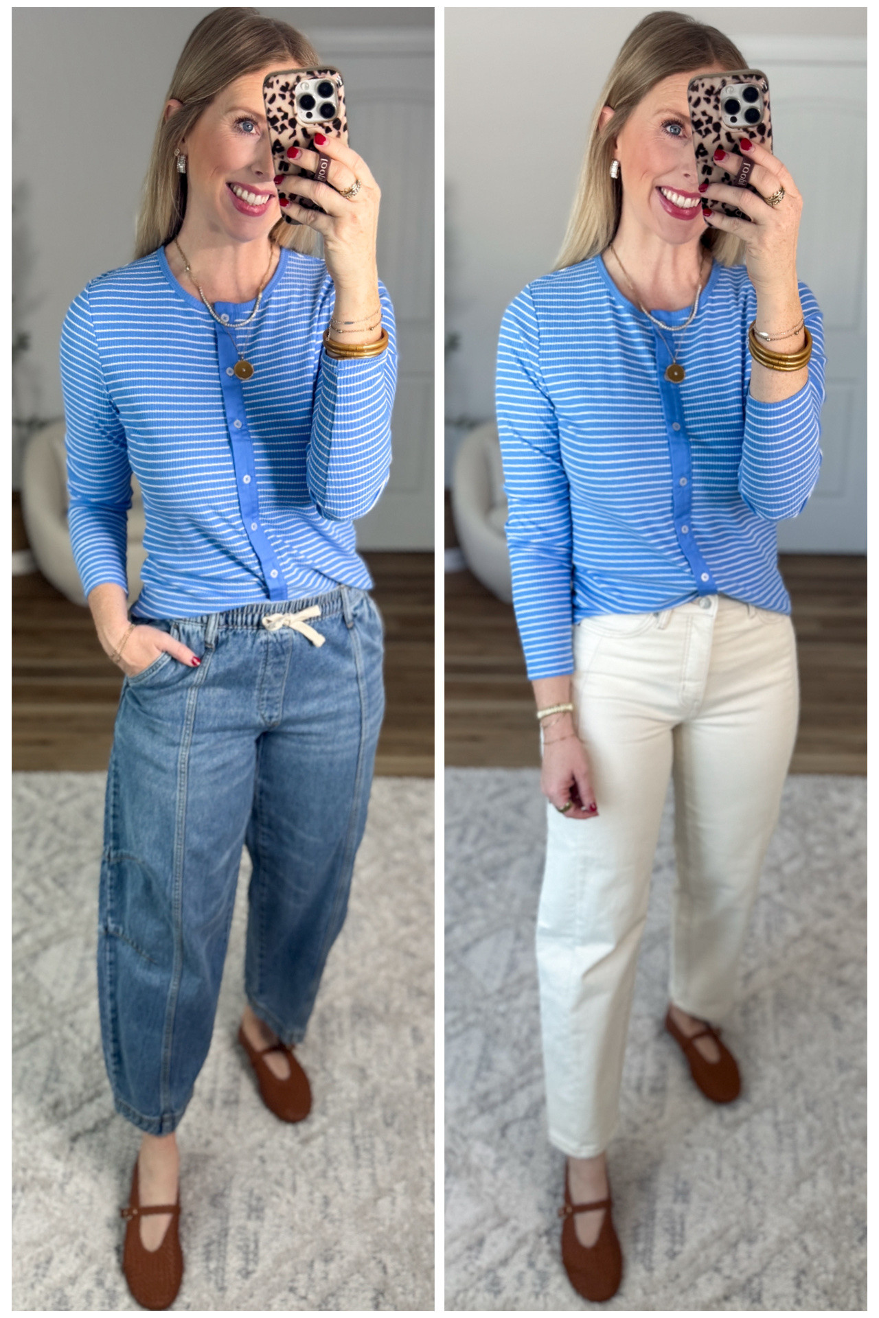 2 ways to style this blue and white stripe top from Walmart! 

#LTKootd