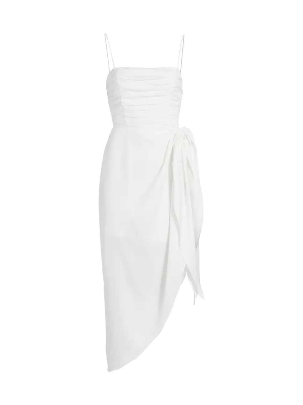 Delaney Asymmetric Satin Midi-Dress | Saks Fifth Avenue