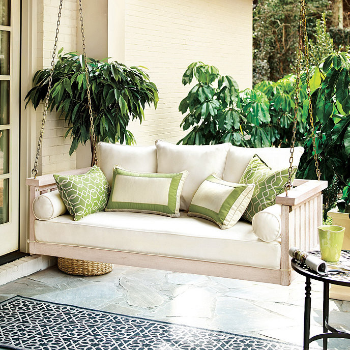 Sunday Porch Classic Hanging Swing With Cushions | Ballard Designs, Inc.