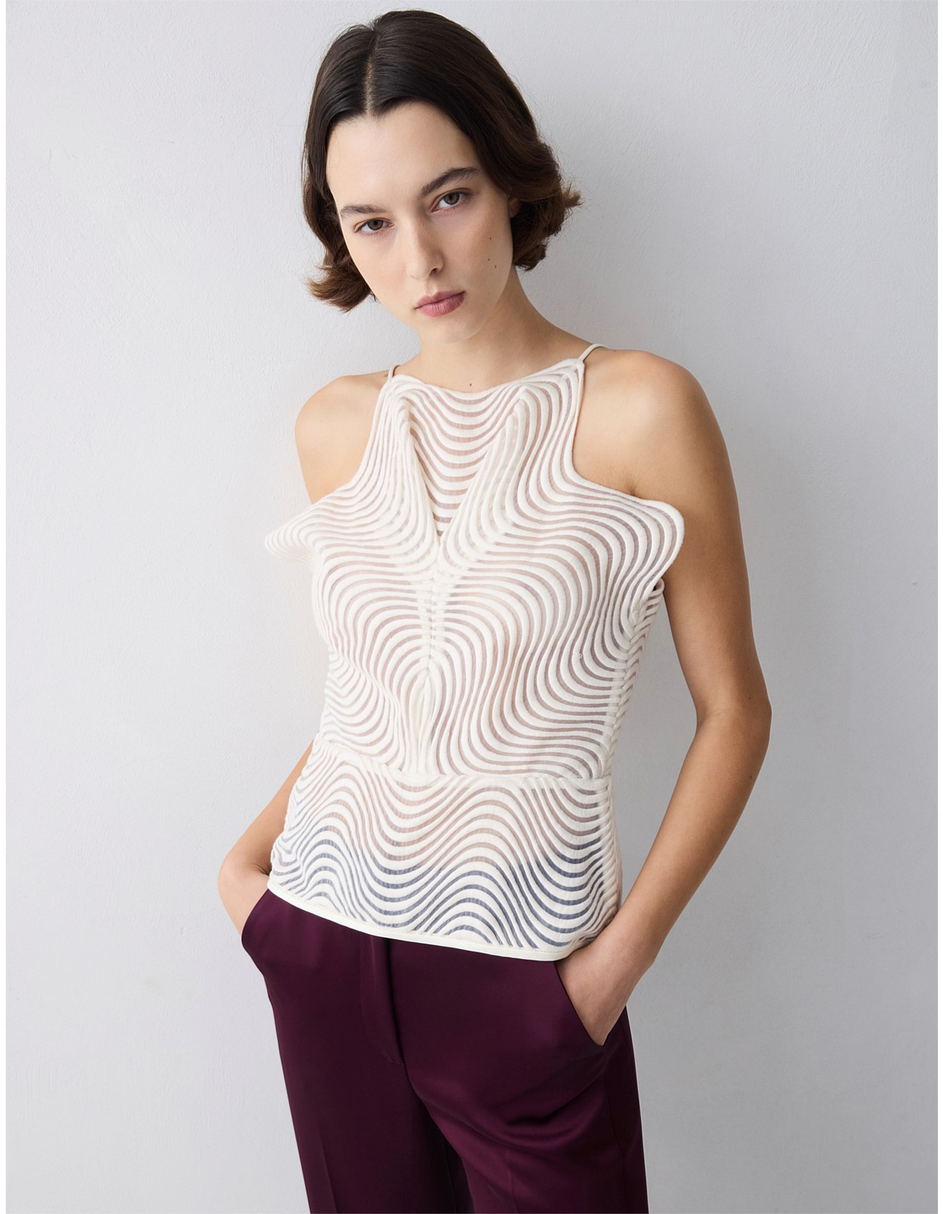 IVORY SCALLOPED LACE FLUX TOP | David Jones (Australia & New Zealand)