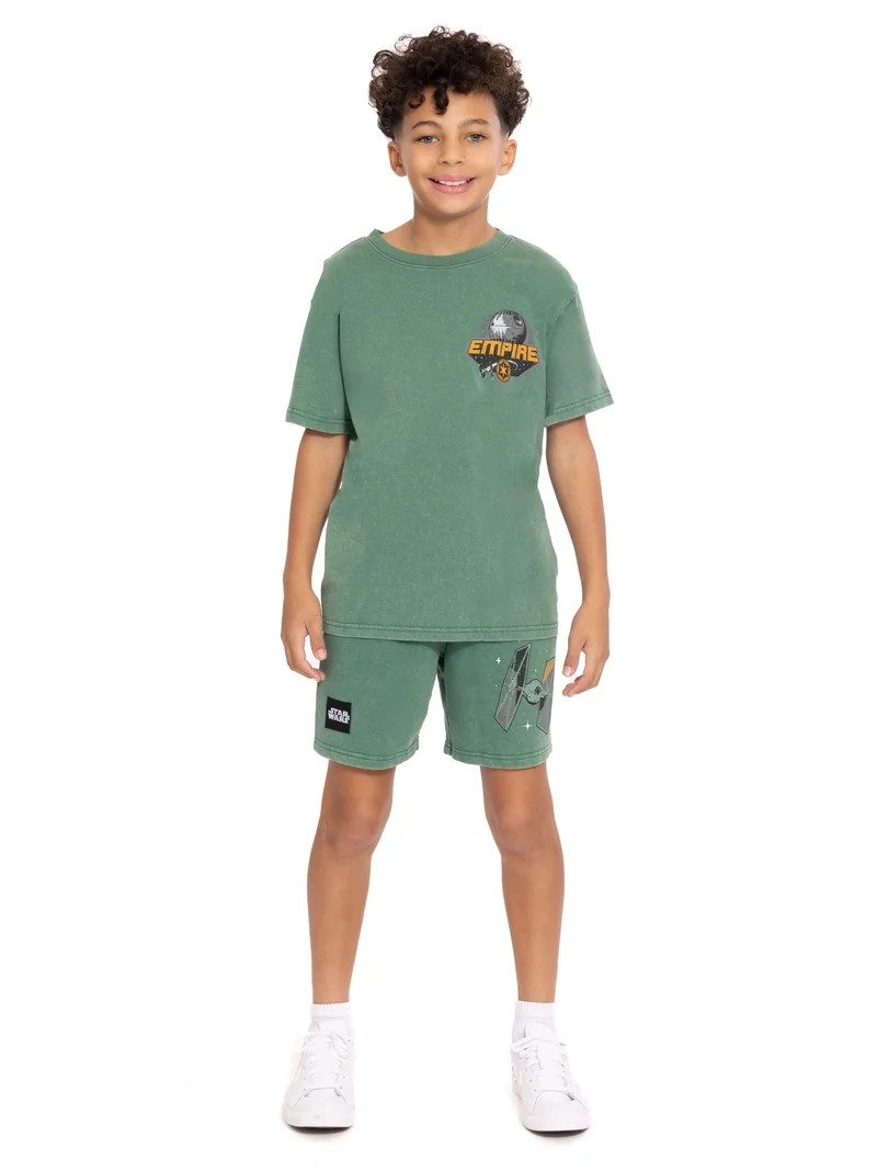 Star Wars Boys Short Sleeve Graphic Tee and Shorts Set, 2-Piece, Sizes 4-16 | Walmart (US)