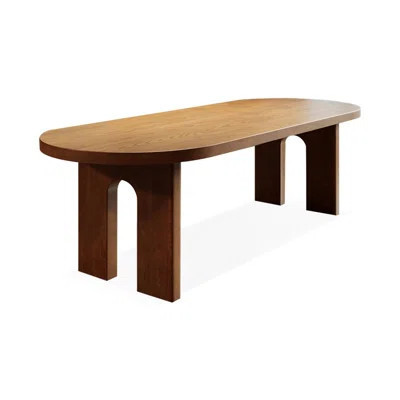 Nut-brown Oval Solid Wood Dining table | Wayfair North America