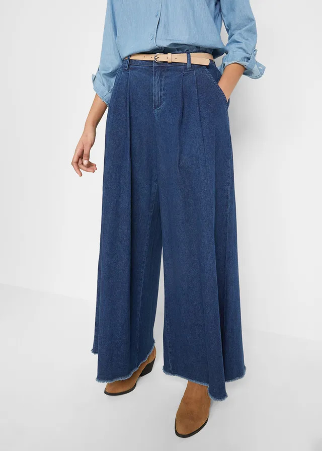 Wide leg jeans, broekrok lichtblauw denim | Bonprix NL (Influencer)