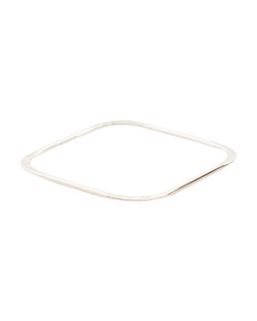 Made In Mexico Sterling Silver Hammer Square Bangle Bracelet | TJ Maxx