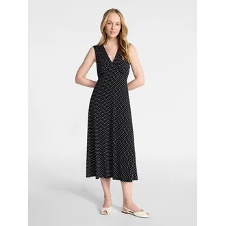 Time and Tru Women's Sleeveless V-Neck Printed Midi Dress, Sizes XS-XXXL | Walmart (US)