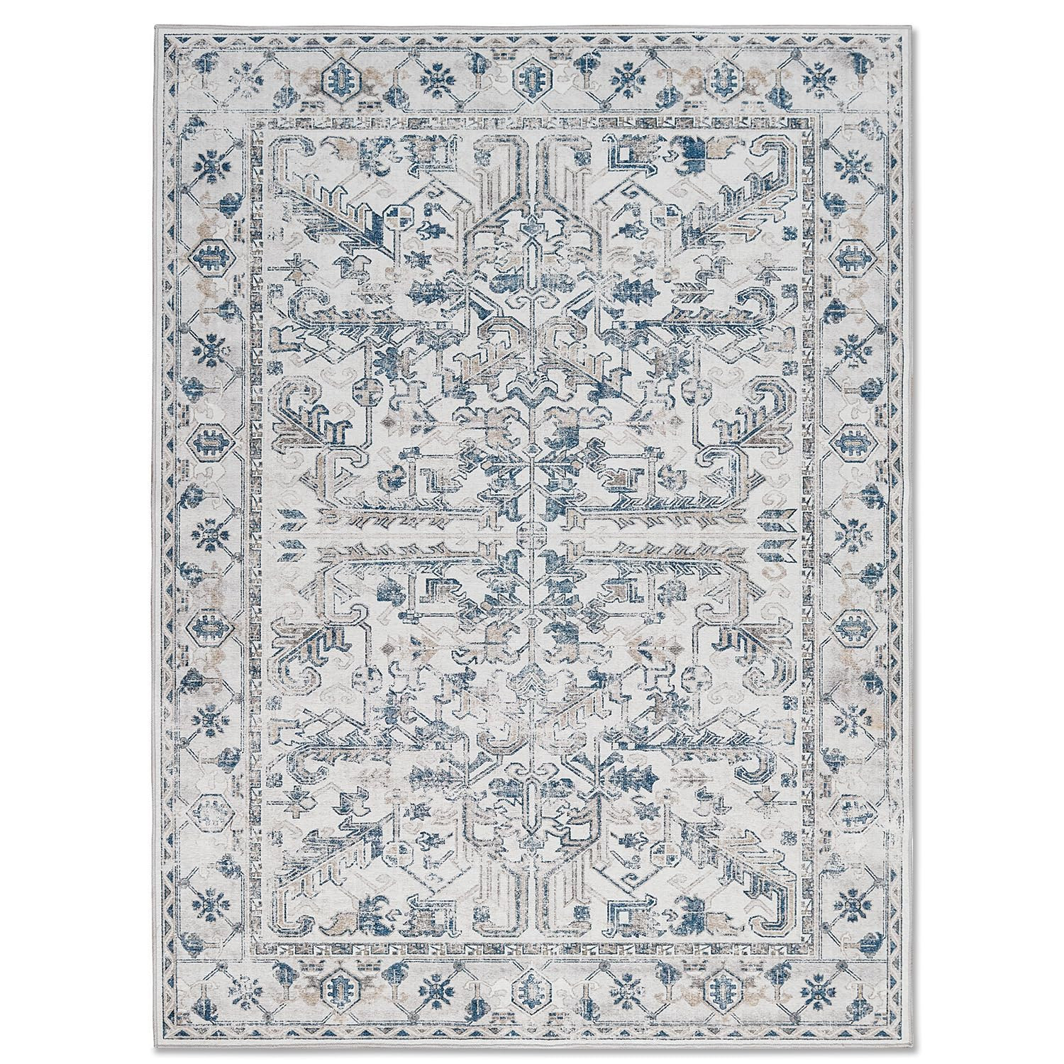 jinchan Washable Area Rug 8x10 Low Pile - Living Room Rug Stain Resistant Vintage Rug Boho Area R... | Amazon (US)