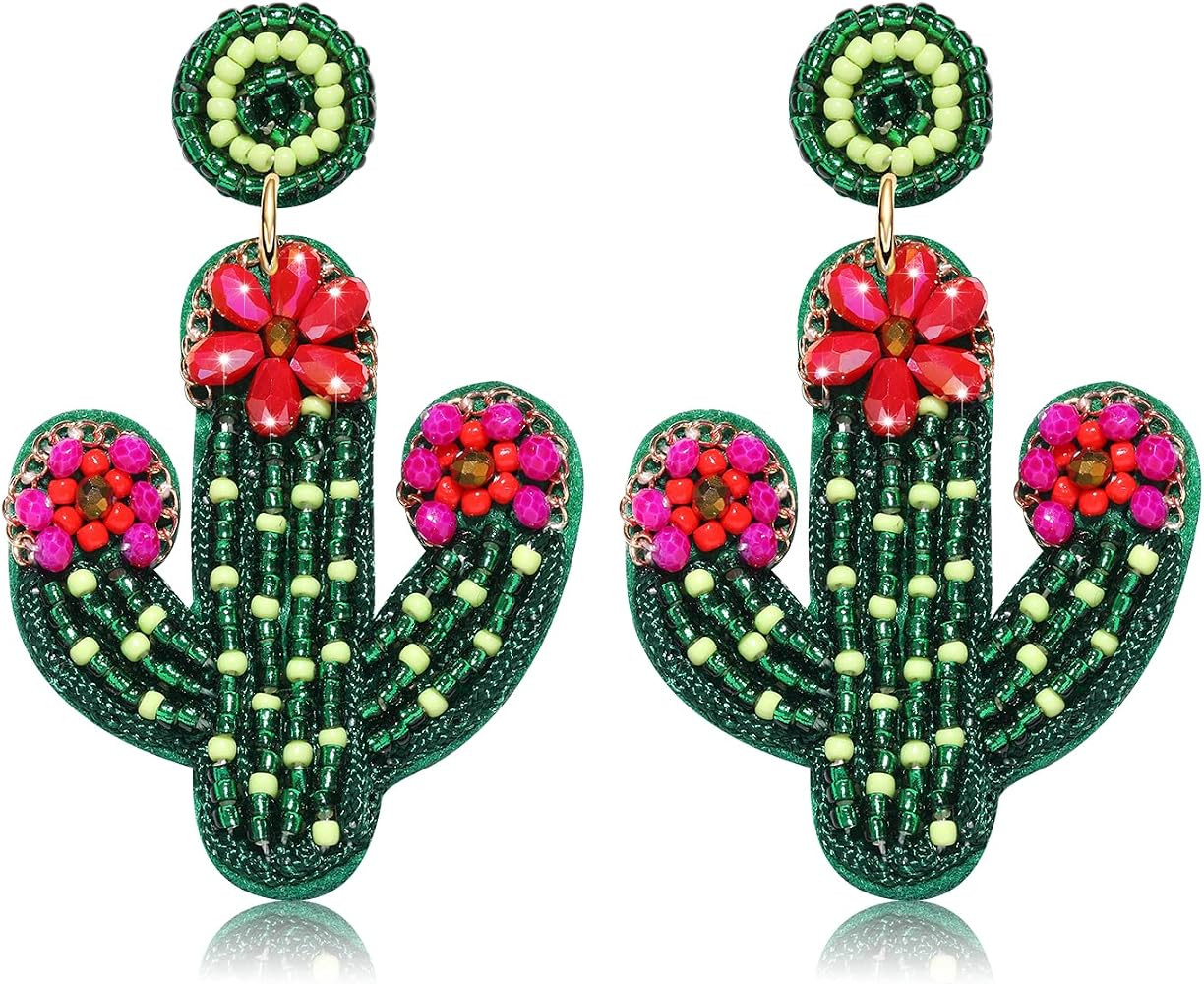 Cinco De Mayo Earrings for Women Beaded Mexican Fiesta Pinata Maracas Dangle Earrings Colorful Ta... | Amazon (US)
