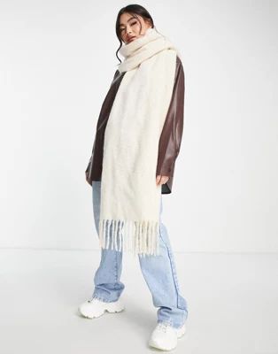 Glamorous Exclusive long scarf in off white | ASOS | ASOS (Global)
