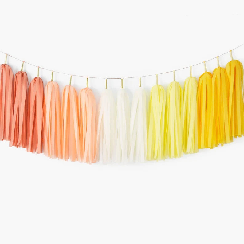 Boho Sunshine Ombre Tassel Garland ASSEMBLED Boho Sun - Etsy | Etsy (US)