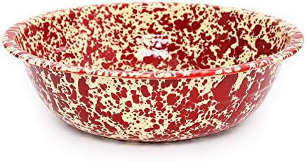Enamelware Small Basin, 4 quart, Burgundy/Cream Splatter (Single) | Amazon (US)